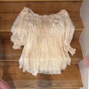 Peach Love California Cream Kids Blouse